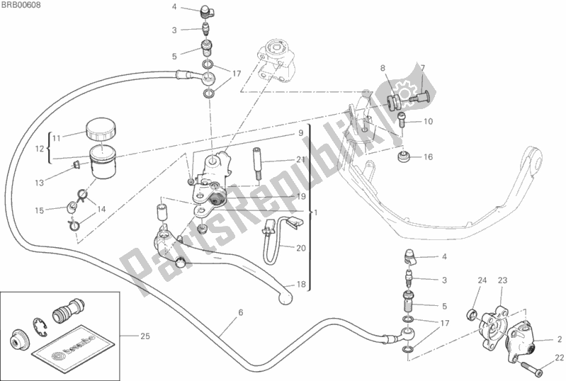 Alle onderdelen voor de Koppeling Hoofdremcilinder van de Ducati Multistrada 1260 Touring USA 2020
